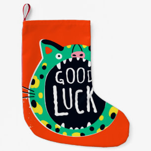 Petite Chaussette De Noël Bonne chance au porc Abstrait