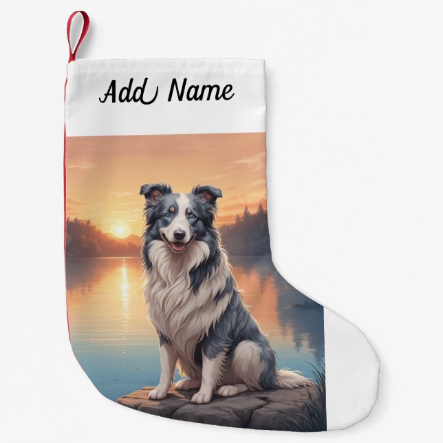 Petite Chaussette De Noël Border Collie (Devant)