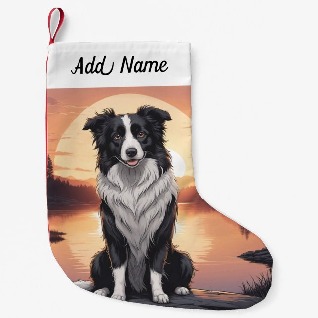 Petite Chaussette De Noël Border Collie Dog (Devant)