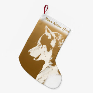 Petite Chaussette De Noël Bouchon de Noël Husky Stocking Chien personnalisé