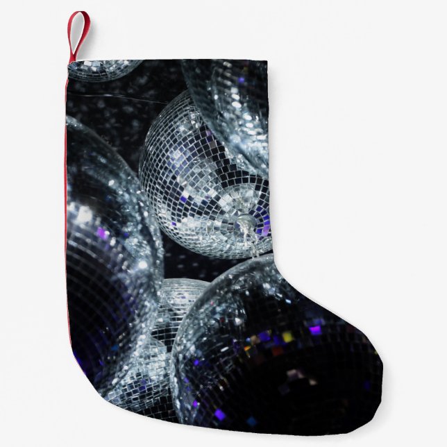Petite Chaussette De Noël Boules Disco : Atmosphère Fête (Devant)
