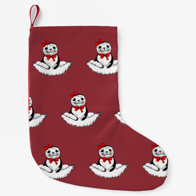 Petite Chaussette De Noël Bow-tiful Seal – Christmas Edition (Devant)