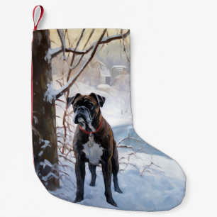 Petite Chaussette De Noël Boxe Laisser Neige Noël