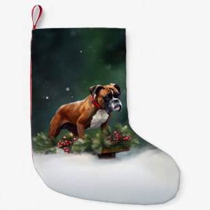 Petite Chaussette De Noël Boxe neige de Noël hiver