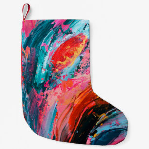 Petite Chaussette De Noël Bright coloré main peint abstrait fond d'arrière-p
