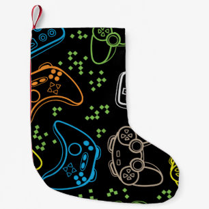 Petite Chaussette De Noël Bright gaming joysticks : motif cool.