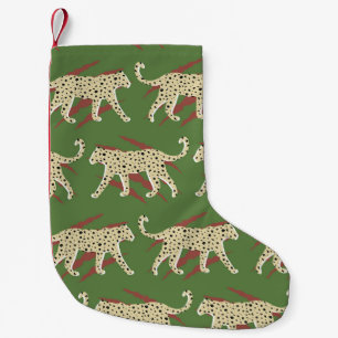 Petite Chaussette De Noël Brochures sauvages : léopard en répétition