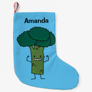 Petite Chaussette De Noël Brocoli fléchissant le légume heureux de vert de