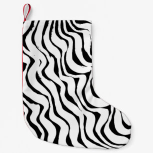 Petite Chaussette De Noël Brosse le motif de grunge. Vintage blanc et noir.