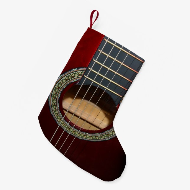 Petite Chaussette De Noël Brown classique baril de guitare, (Devant (Accrochage))