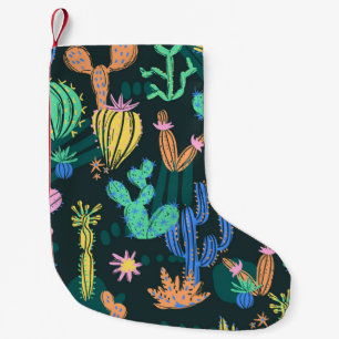 Petite Chaussette De Noël Cactus dessiné à la main : sans couture scandinave