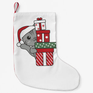 Petite Chaussette De Noël Cadeau de Noël Chat Animaux d'hiver Chats