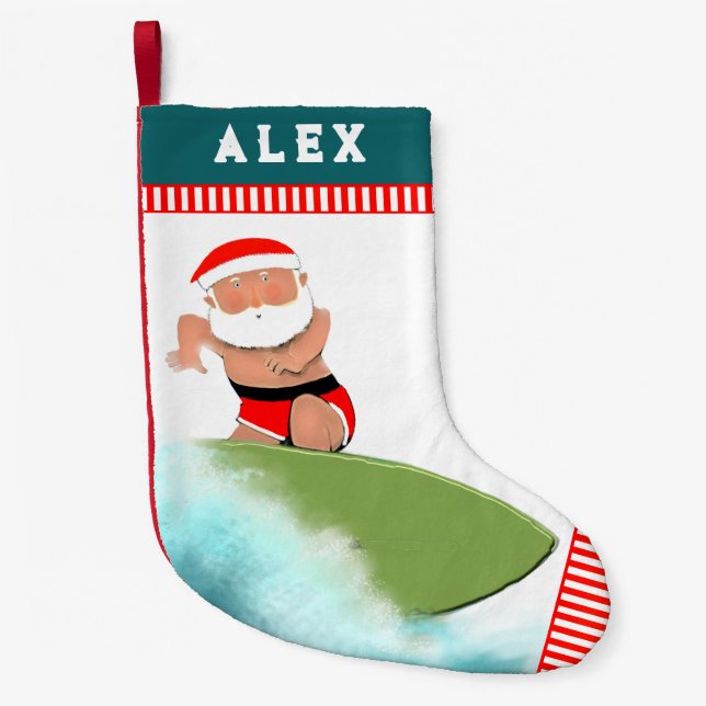 Petite Chaussette De Noël Cadeau de vacances de surf (Devant)