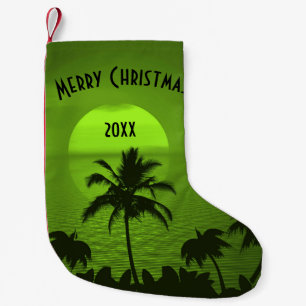 Petite Chaussette De Noël Cadre de Sun Green Tropics Palm Beach