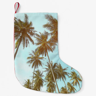 Petite Chaussette De Noël Cadre tropical : Palmiers Abstraits