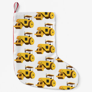 Petite Chaussette De Noël Camion de construction de rouleau routier