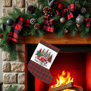 Petite Chaussette De Noël camion et arbres de Noël