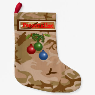 Petite Chaussette De Noël Camo de Noël de sable du désert des États-Unis Sto