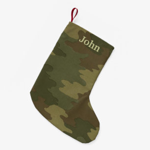 Petite Chaussette De Noël Camouflage foncé personnalisé Stockage de Noël