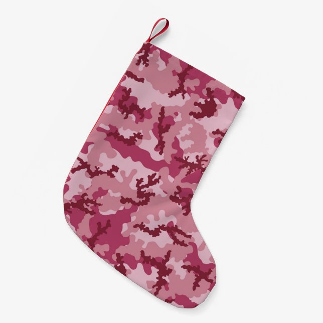 Petite Chaussette De Noël Camouflage rose (Devant (Accrochage))