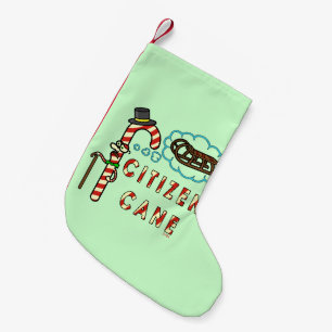 Petite Chaussette De Noël Canne à canne à canon citoyen de Noël