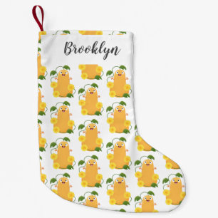 Petite Chaussette De Noël Caricature citrouille gourde en beuret joyeux