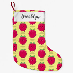Petite Chaussette De Noël Caricature de framboise très heureuse