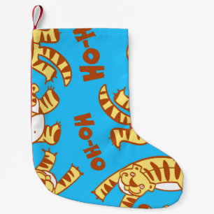 Petite Chaussette De Noël Caricature De Tiger Cubs : Drôle Sans Seamless.