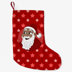 Petite Chaussette De Noël Caricature du Père Noël noir