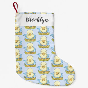 Petite Chaussette De Noël Caricature jaune mignon pour canard bébé