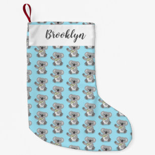 Petite Chaussette De Noël Caricature joyeux koala agitant