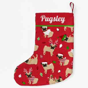 Petite Chaussette De Noël Carlins mignons Rouge Double face