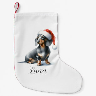 Petite Chaussette De Noël Casquette de chien noir de Noël