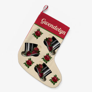 Petite Chaussette De Noël Casquettes Steampunk avec Roses rouges Vintages No