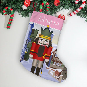 Petite Chaussette De Noël Casse-noix, Bavarois Allemand Rose Personnalisé
