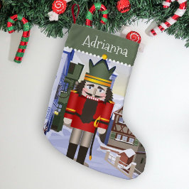 Petite Chaussette De Noël Casse-noix, Bavarois allemand vert personnalisé