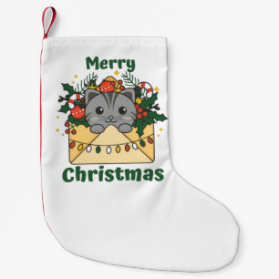 Petite Chaussette De Noël Cat Christmas Letter Winter Animals