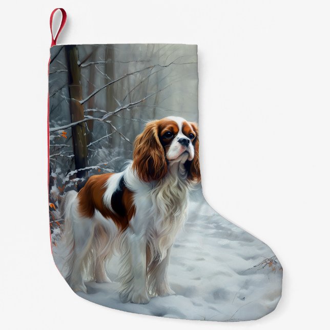 Petite Chaussette De Noël Cavalier Roi Laisser Neige Noël Brossé (Devant)