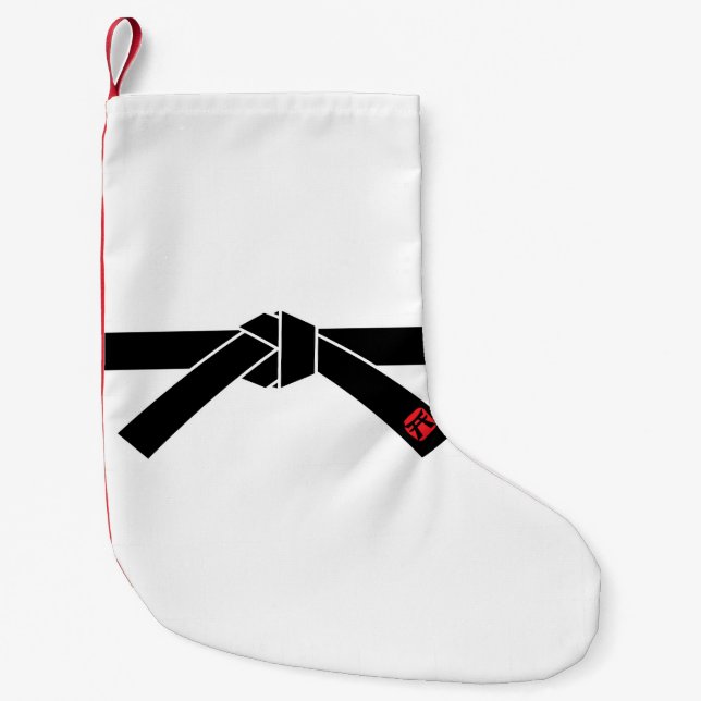 Petite Chaussette De Noël Ceinture noire, 黒帯 d'arts martiaux, 武道 (Devant)