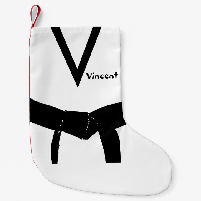 Petite Chaussette De Noël Ceinture noire des arts martiaux (Devant)