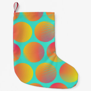 Petite Chaussette De Noël cercles graphiques sans couture motif en orange bl