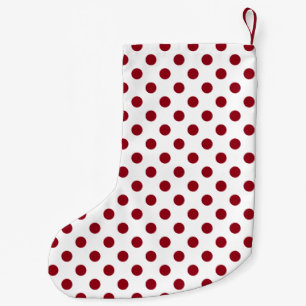 Petite Chaussette De Noël Cercles Pois rouges Crimson