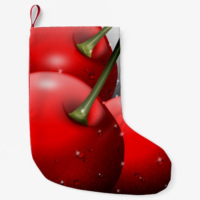 Petite Chaussette De Noël Cerises avec gouttes de ragoût (Devant)