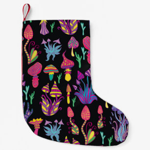 Petite Chaussette De Noël Champignons psychédéliques Motif des couleurs arc-