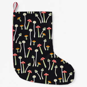 Petite Chaussette De Noël Champignons vintages d'automne design motif.