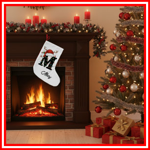 Petite Chaussette De Noël Chapeau de Noël de la famille à monogramme Petits
