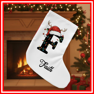 Petite Chaussette De Noël Chapeau de Père Noël en bois de cerf de Noël de fa