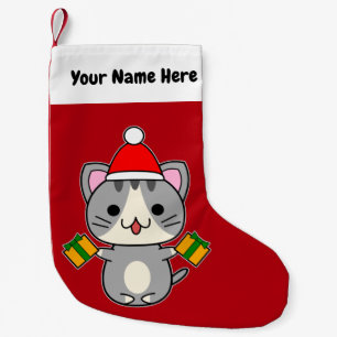 Petite Chaussette De Noël Chat Christmas Grey Tabby