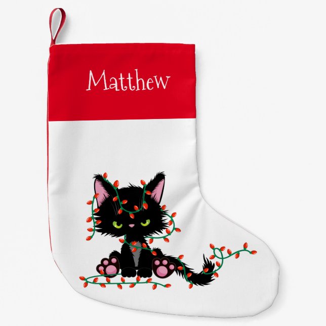 Petite Chaussette De Noël Chat de Noël mignon Grumpy (Devant)