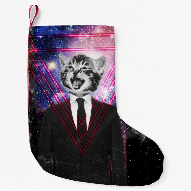 Petite Chaussette De Noël Chat d'Illuminati (Devant)